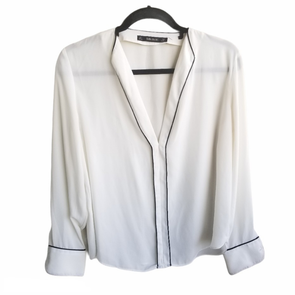 SOLD!! Zara | Silk Long Sleeve Top